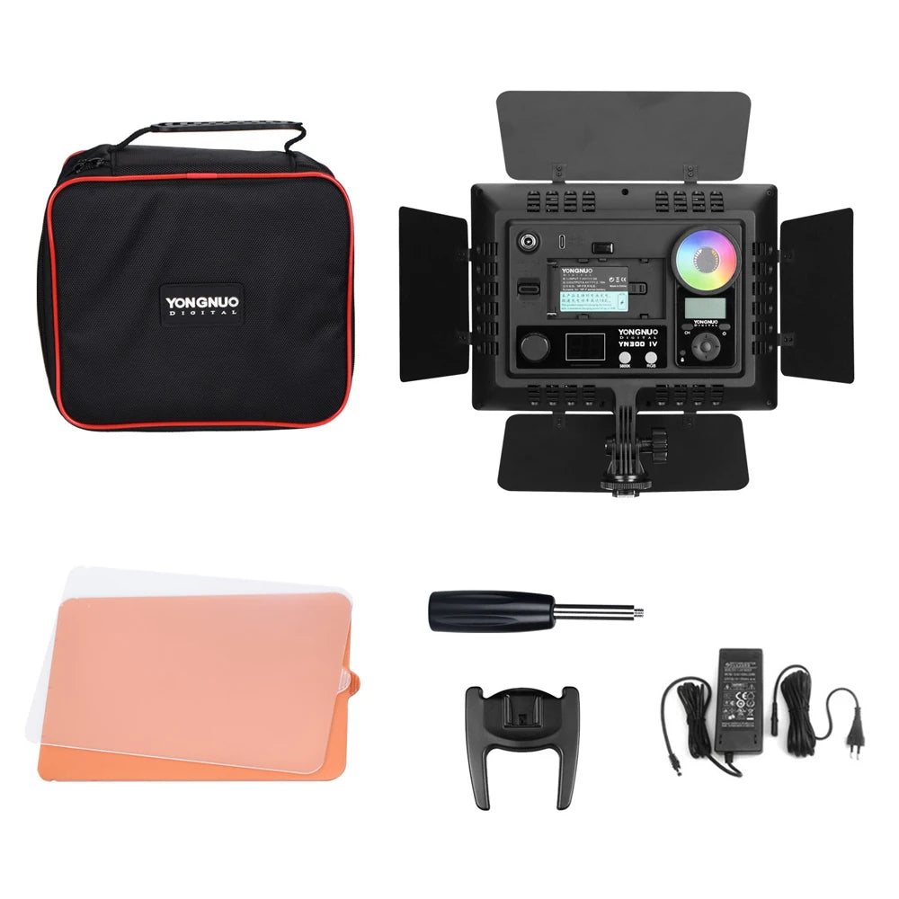 RGB LED Video Light Panel | Adjustable 3200-5600K DSLR Lighting With Power Adapter Tidesmit