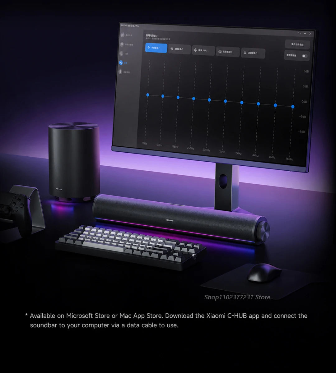 NEW Mijia REDMI Computer Speaker 2 Pro Four-Unit Two-Channel Stereo RGB Ambient Light Bluetooth 5.0 Built-in Microphone