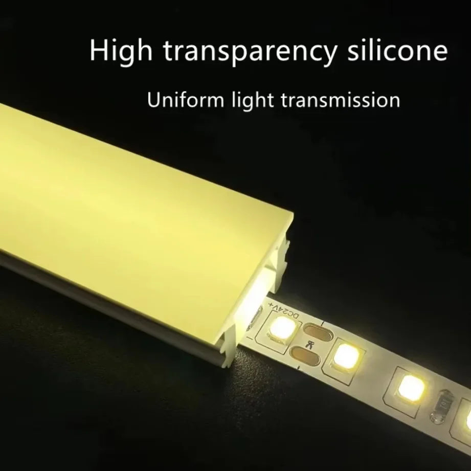 Recessed White Silicone Tube LED Neon Light Flexible Rope Channel Diffuser WS2811 WS2812B Outdoor Waterproof Ribbon Strip Tube