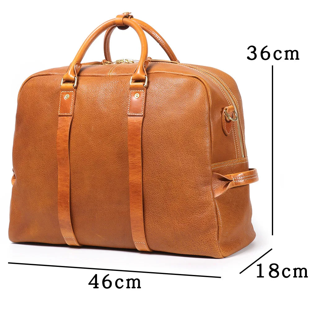 New Original Design Luxury Men's Handbag Genuine Leather 15.6 Laptop Bag Unisex Shoulder Cross Bag Travel Fitness Duffle Bag