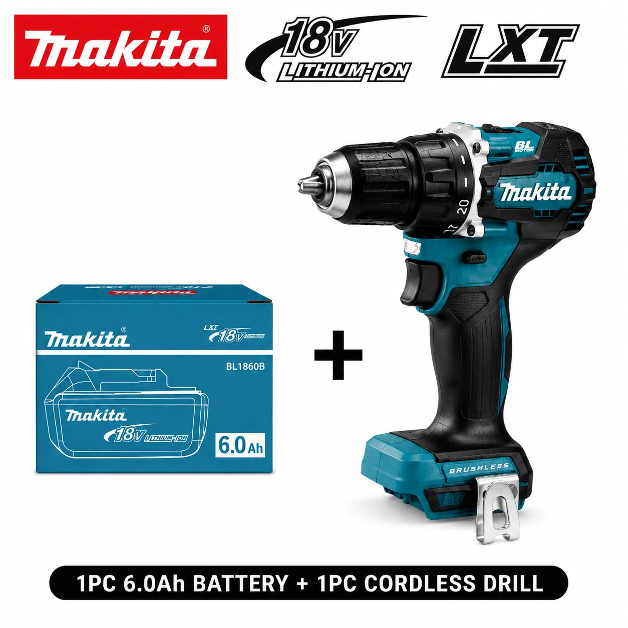 Original Makita 18V Cordless Drill Brushless High Torque Electric Drill DDF487 + Battery Pack BL1860B BL1840 DIY Professional Tool EU Fast Shipping