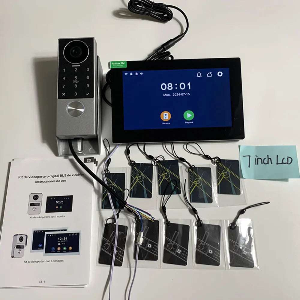 7/10inch Touch Screen 5G WiFi Video Doorbell 2-Wire TUYA Smart 1080P Camera Video Doorphone Intercom Password IC Card APP Unlock