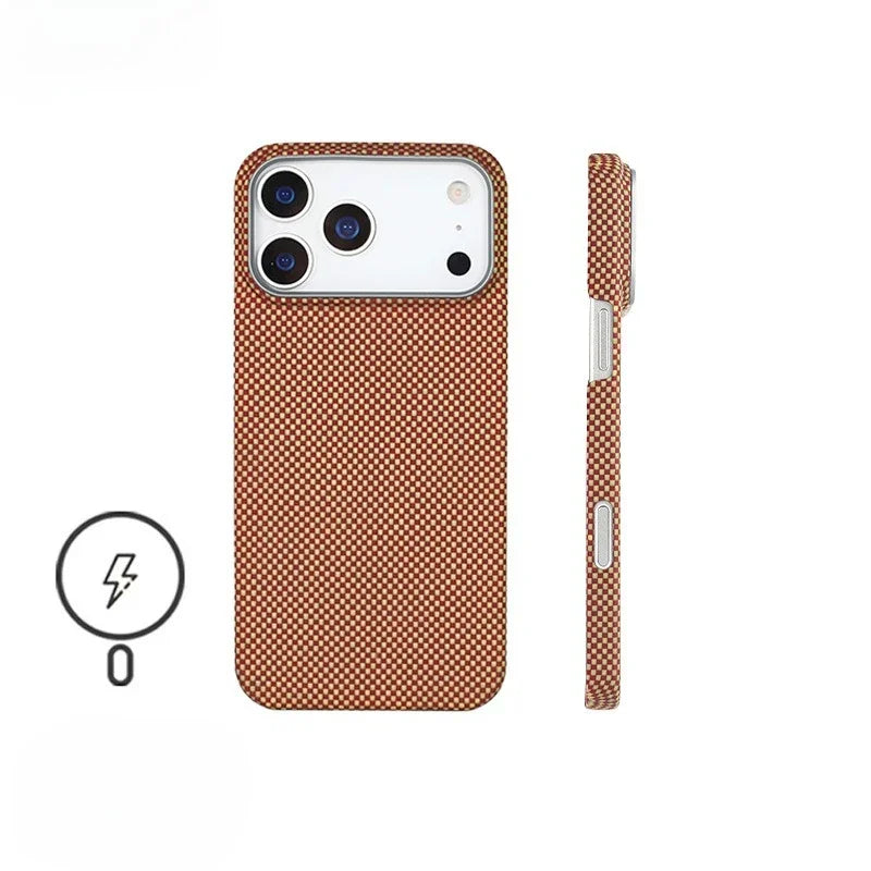 iPhone 17 Pro Max Aramid Fiber Case - Slim Military-Grade Protection orange Tidesmit