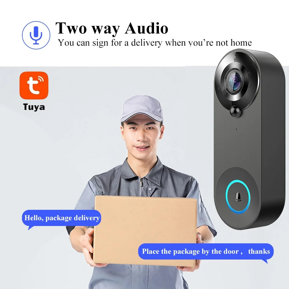 Tuya 1080P Wireless WIFI Doorbell Video Intercom Door Bell with Camera Smart Home for Security Protection PIR Motion Detection