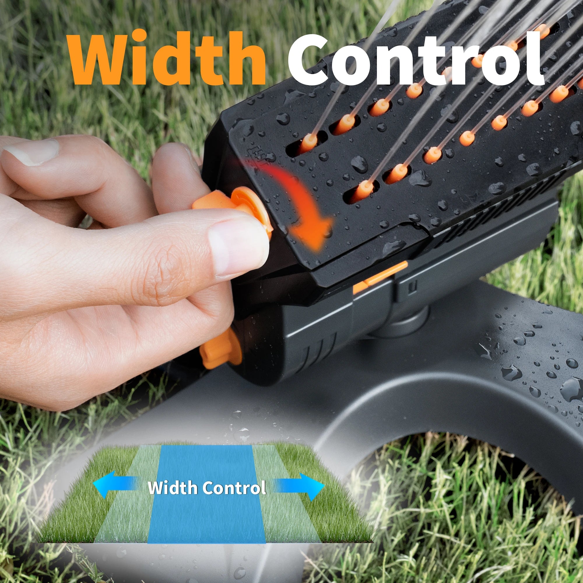 Diivoo Mini Turbo Oscillating Water Sprinklers for Yard, Garden Sprinkler with Large Base, Adjustable Width, Range and Flow Rate