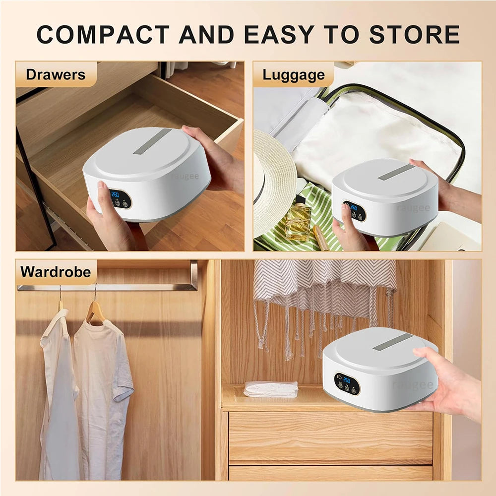 Tidesmit portable foldable electric clothes dryer featuring fast drying and UV sterilization for travel convenience