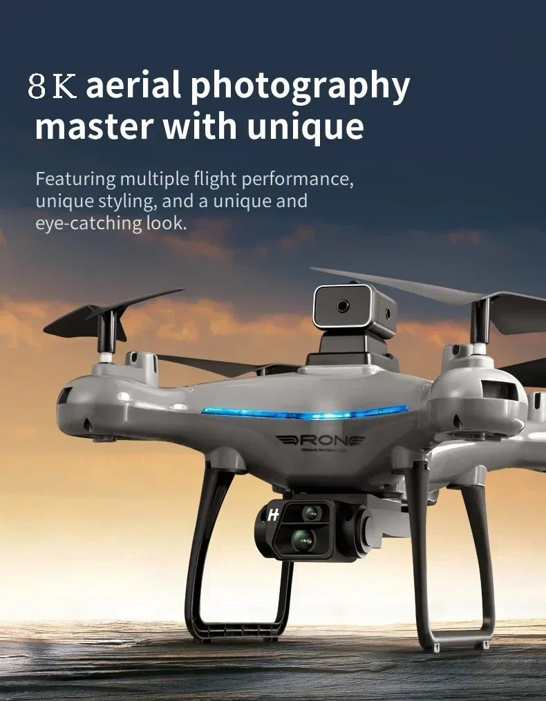 8K Camera Drone with Dual Lens Obstacle Avoidance - Foldable Quadcopter Tidesmit