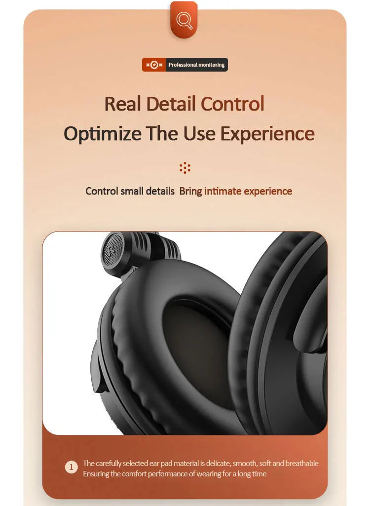 Studio Monitor Headphones with Active Noise Cancellation - Wired Over-Ear Tidesmit