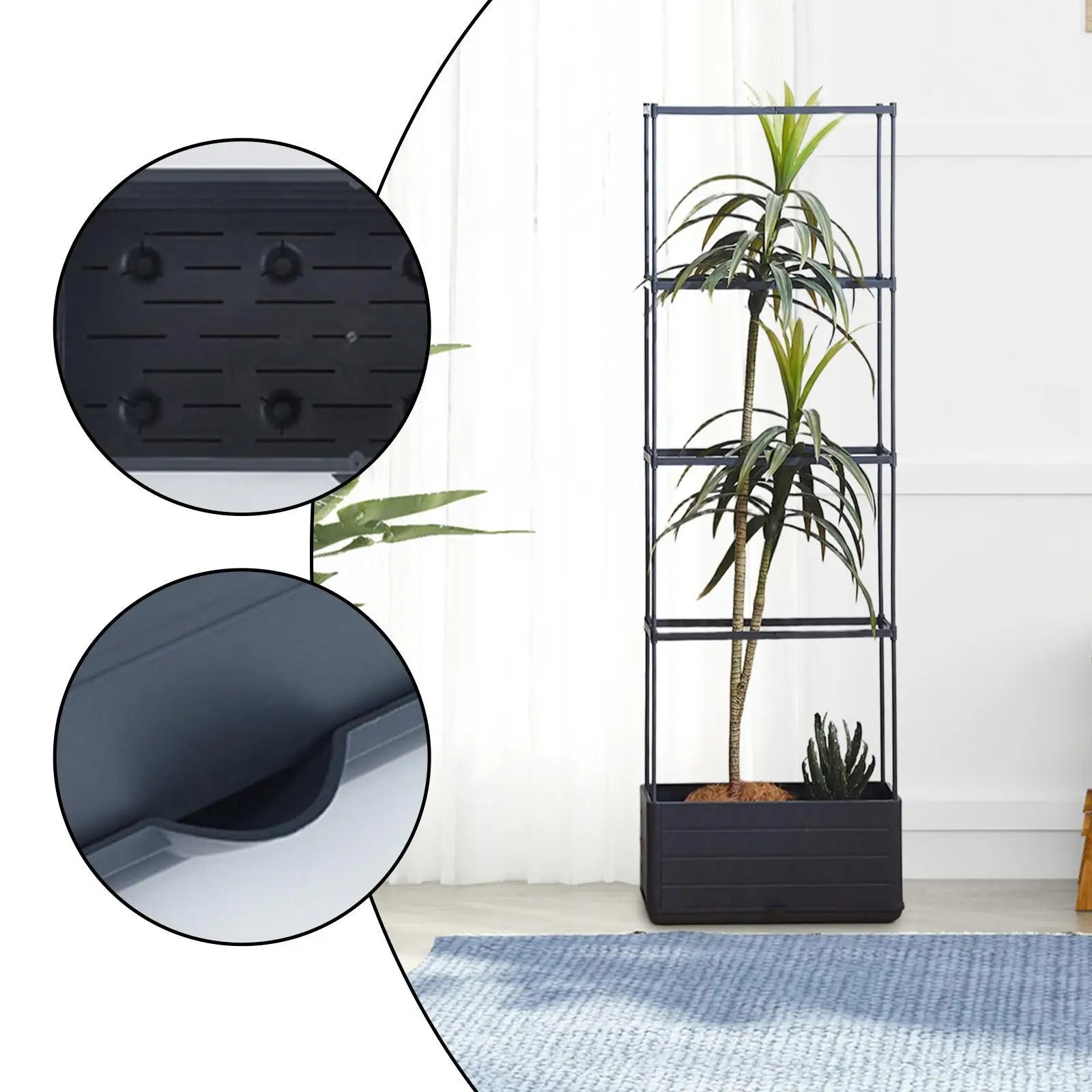 Planter Box with Trellis Plant Pot Vertical Gardening Self Watering Tomato