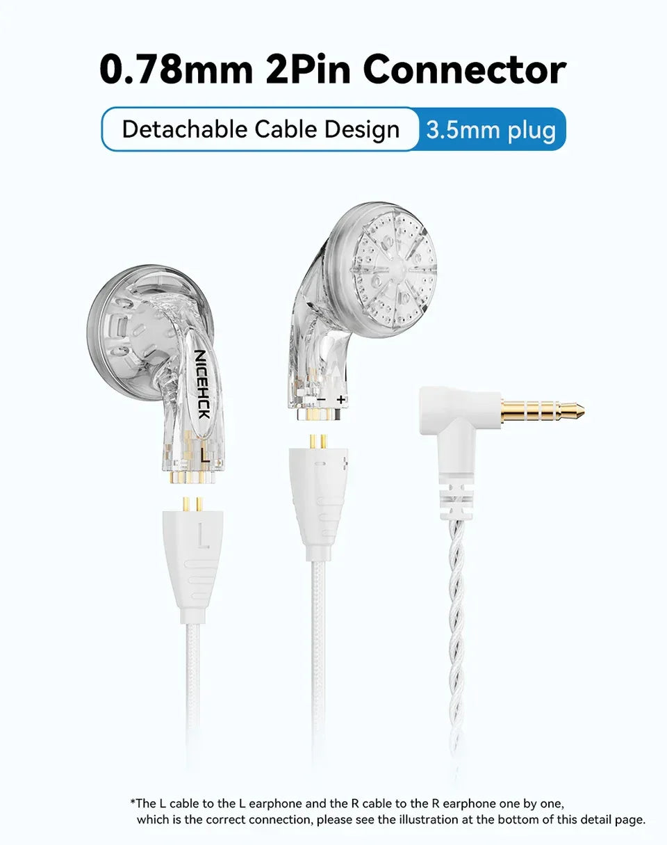 HiFi Wired Earbuds, 14.8mm Dynamic Driver, Detachable Cable - Tidesmit Tidesmit