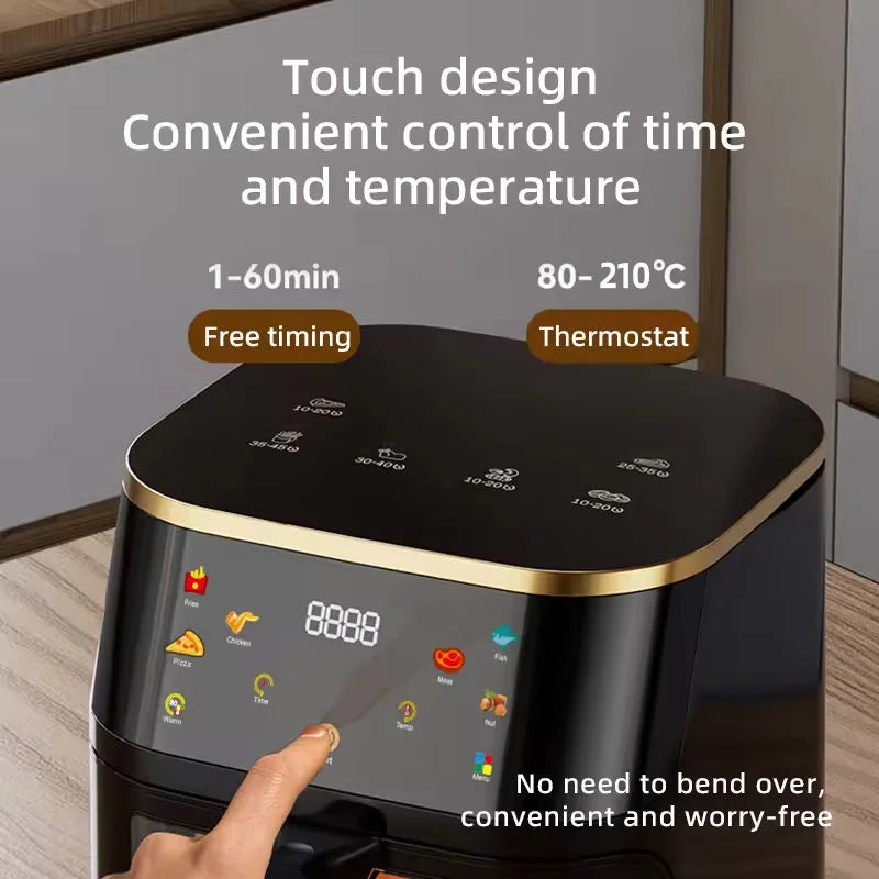 10L 10L Electric Air Fryer with Adjustable Tempera Large Capacity Air Fryers with Viewing Window & Touchscreen For Home