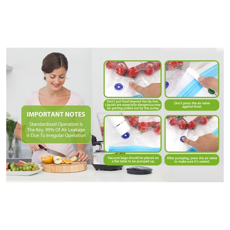 A19F-Vacuum Sealer For Food - Cordless Handheld Food Vacuum Saver With 10 Pcs Sealer Bags, For Food Preservation & Fresh