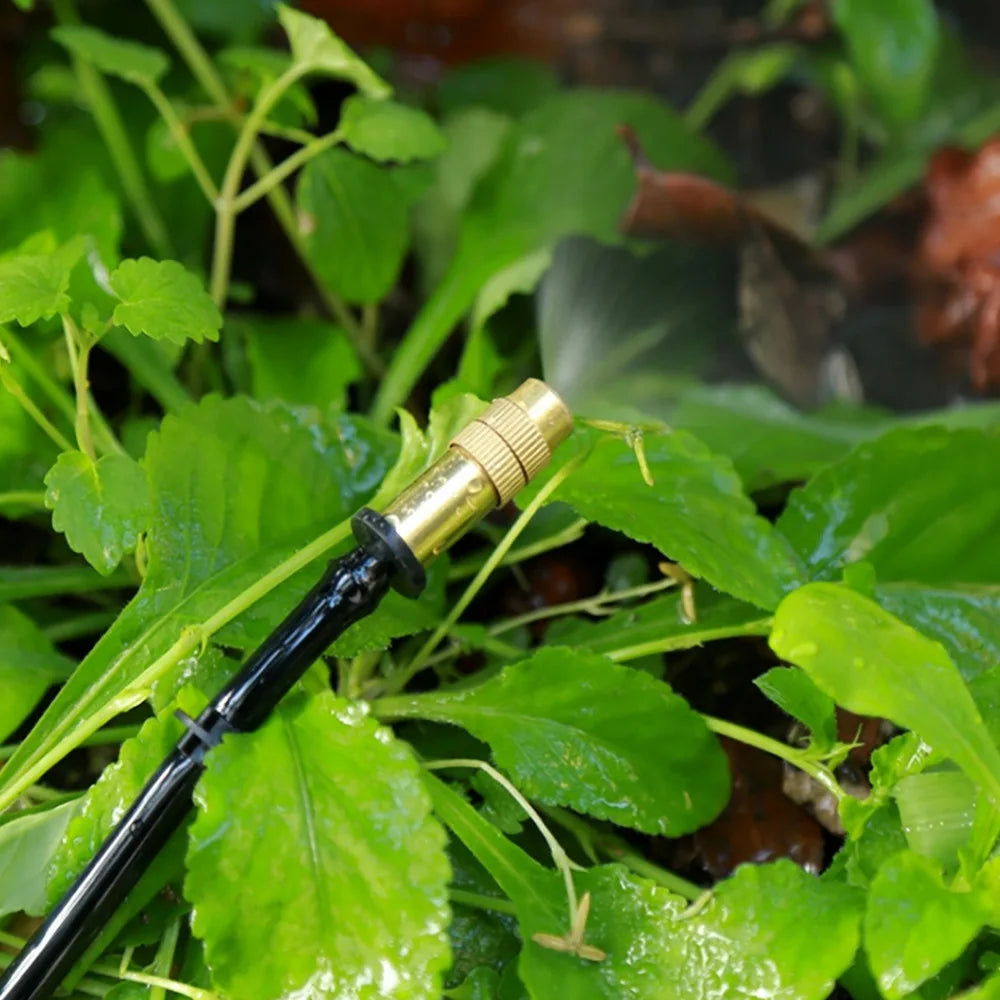 5M-30M Misting Cooling System Garden Irrigation Watering 1/4'' Brass Atomizer Nozzles 4/7mm Hose for Outdoor Patio Greenhouse