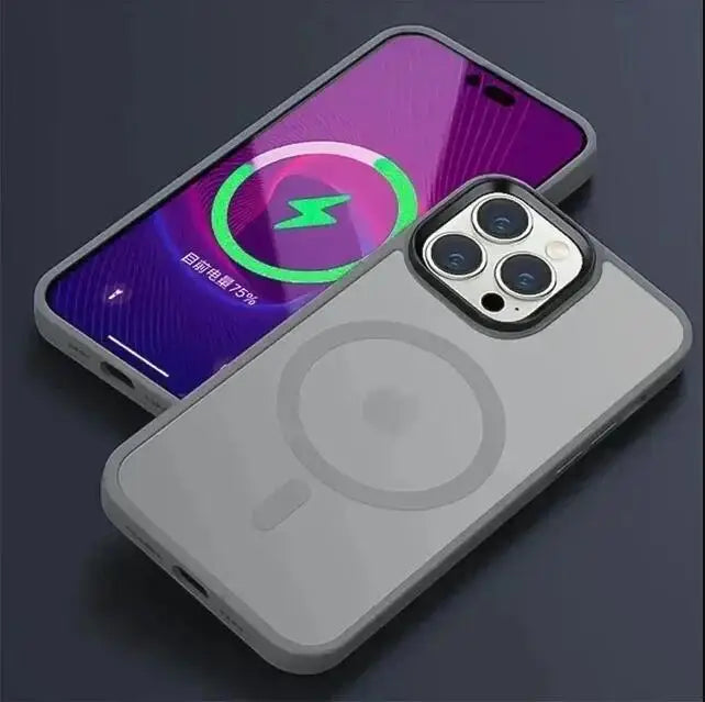 Magnetic iPhone Case with Wireless Charging & Military-Grade Drop Protection Gray Tidesmit