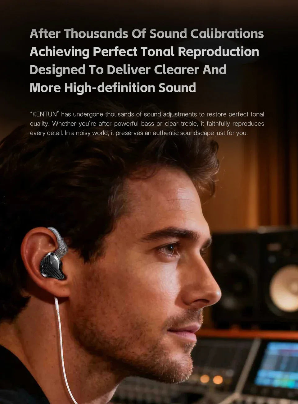 GK KUNTEN Dynamic Drive Headphones HIFI Heavy Bass Earbuds Sports Metal Headphones Detachable Headphones 2PIN KZ Zenith EDX Tidesmit