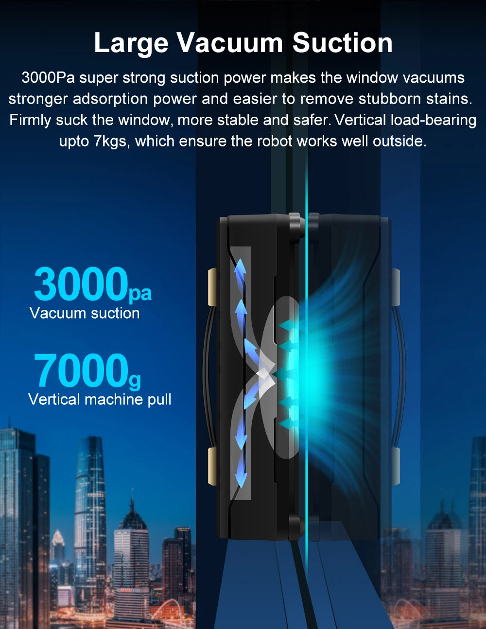 Tidesmit ABIR WD8 robotic window cleaner showing dual water spray nozzles and laser sensor navigation technology