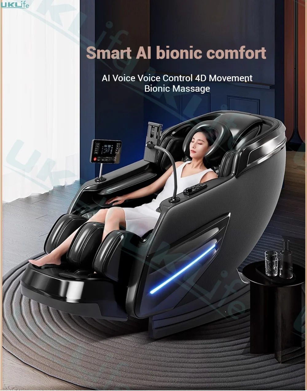 6D SL-Track Full Body Massage Chair - Deep Tissue Heat Therapy Body Shaping Massage Equipment Tidesmit