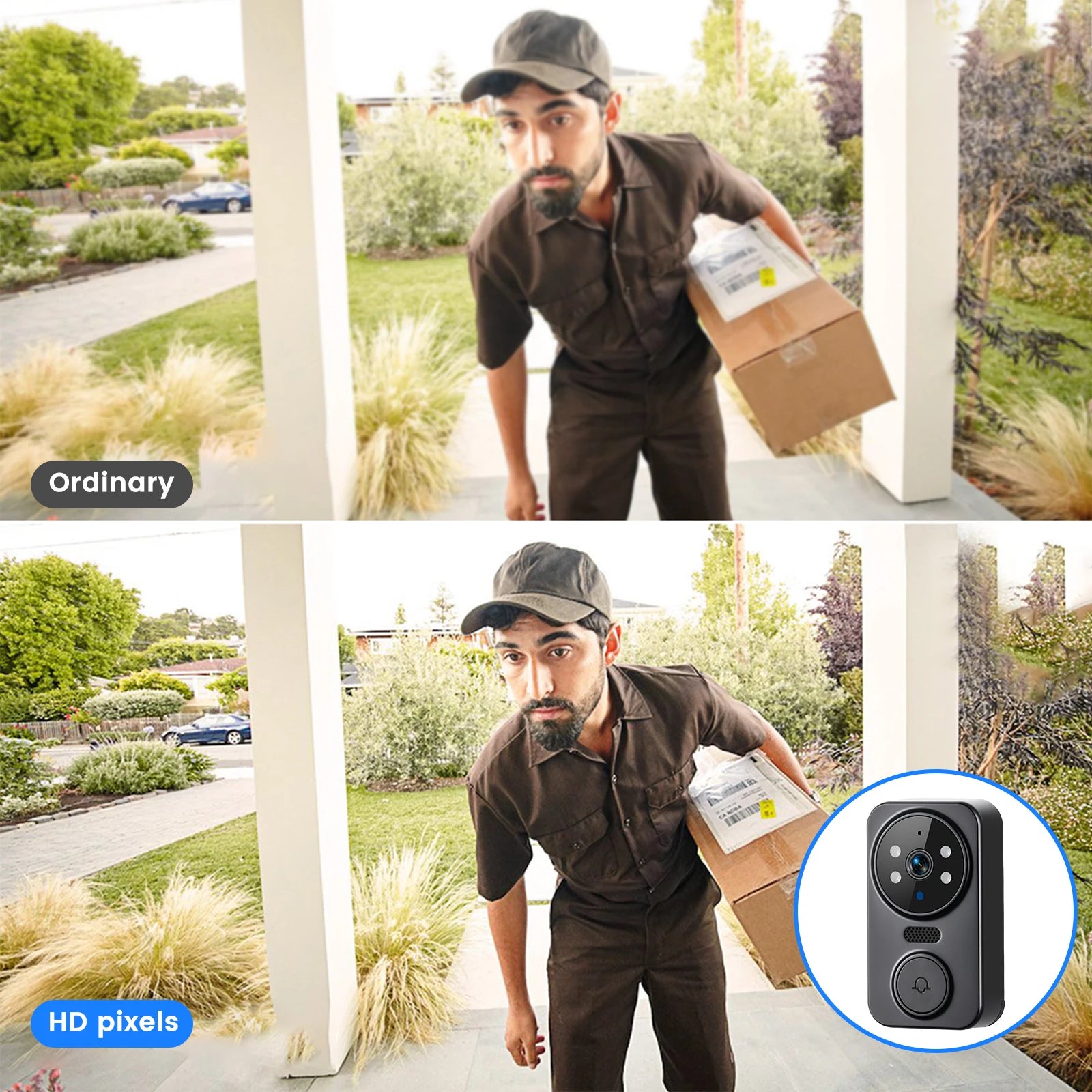 Podofo Smart Wireless Video Doorbell With Screen 4.3'' IPS HD Smart Intercom 2.4G Visible Doorbell Two-Way Talk Night Vision Home Use Security Camera