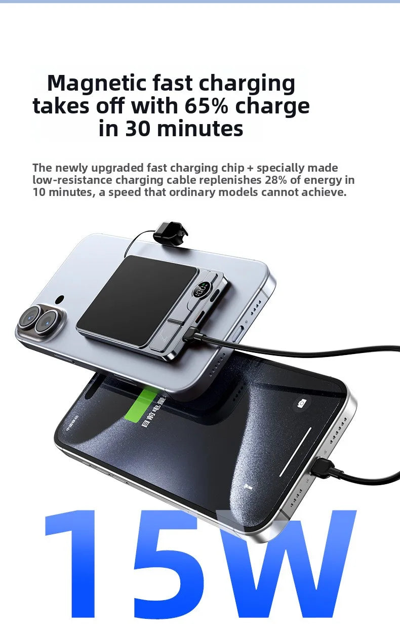 Magnetic Wireless Power Bank 10000mAh - Fast PD Charger for Travel Tidesmit