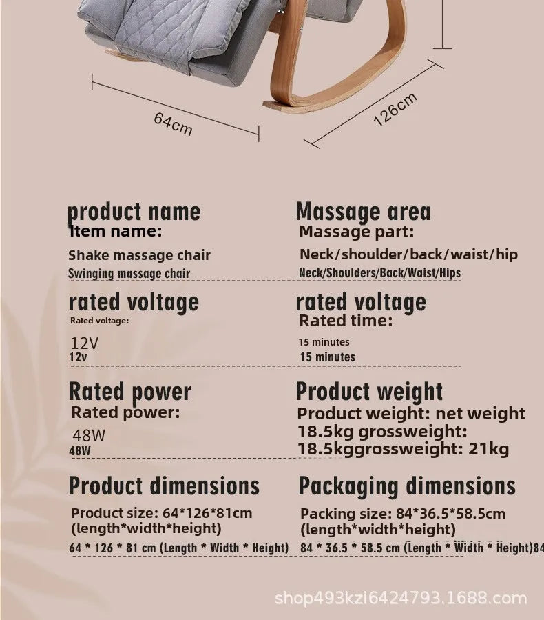Massage Rocking Chair with Heat Therapy and Electric Reclining - Tidesmit Massage Chairs Tidesmit