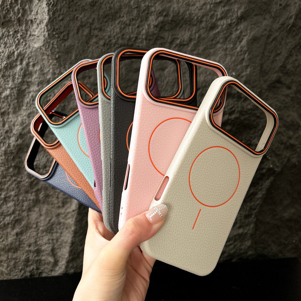Magnetic iPhone Case with Lichee Pattern | Shock-Absorbing Slim TPU Cover Tidesmit