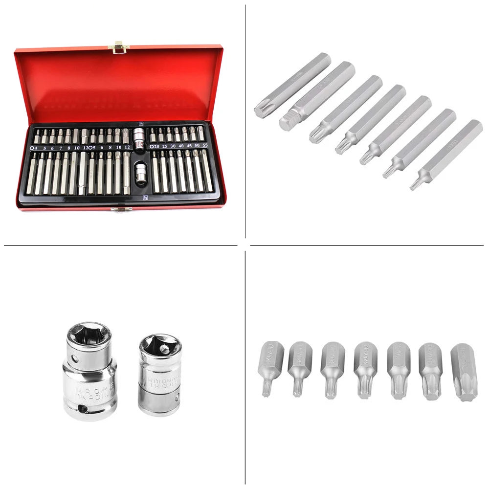 Podofo 40PCS Star Shaped Bit/Flower Shaped Bit/Inner Hexagonal Bit/Plum Shaped Bit/Twelve Angle Bit/Hexagonal Socket Wrench