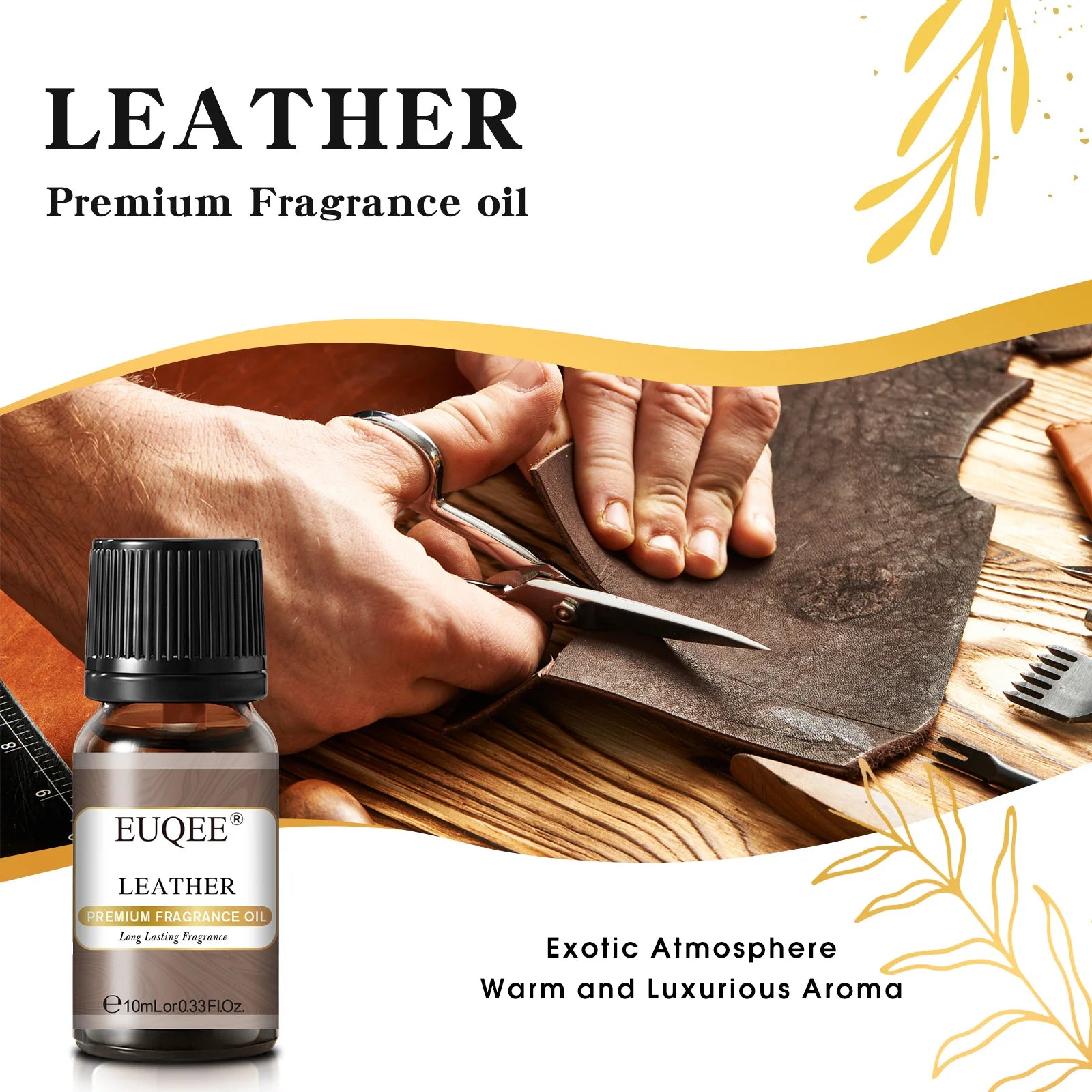 EUQEE Aromatherapy Fragrance Oil-10ml Coffee Leather Forest Pine Chocolate Coconut Cream Aroma Essential Oil For Reed Diffuser