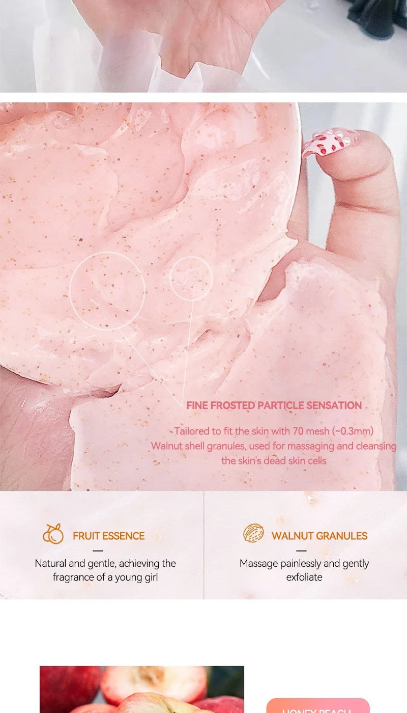 Peach Extract Body Scrub 200g - Natural Exfoliating Skin Smoothing Treatment Scrubs Treatments Tidesmit