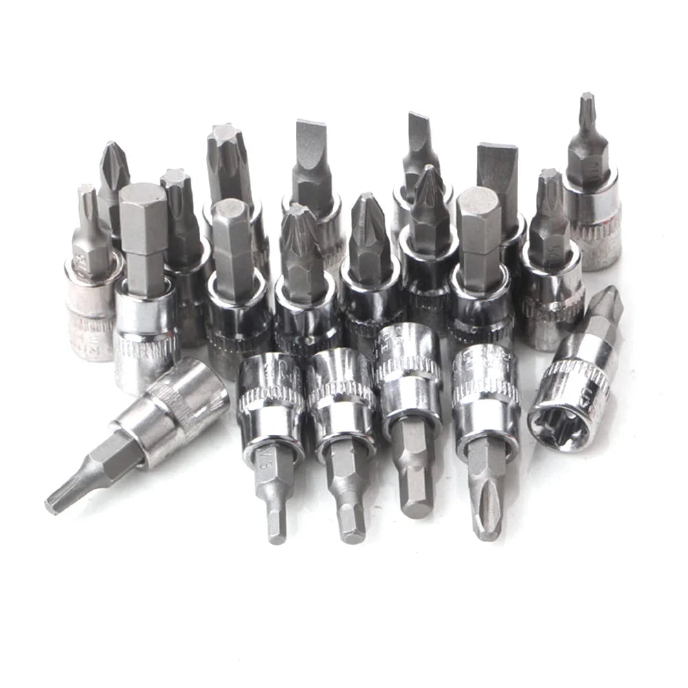 Podofo 53Pcs Ratchet Wrench Tool Set with Sockets 1/4 inch Drive Bit Socket Set Grade Chrome Vanadium Mechanics Tool Auto Repair
