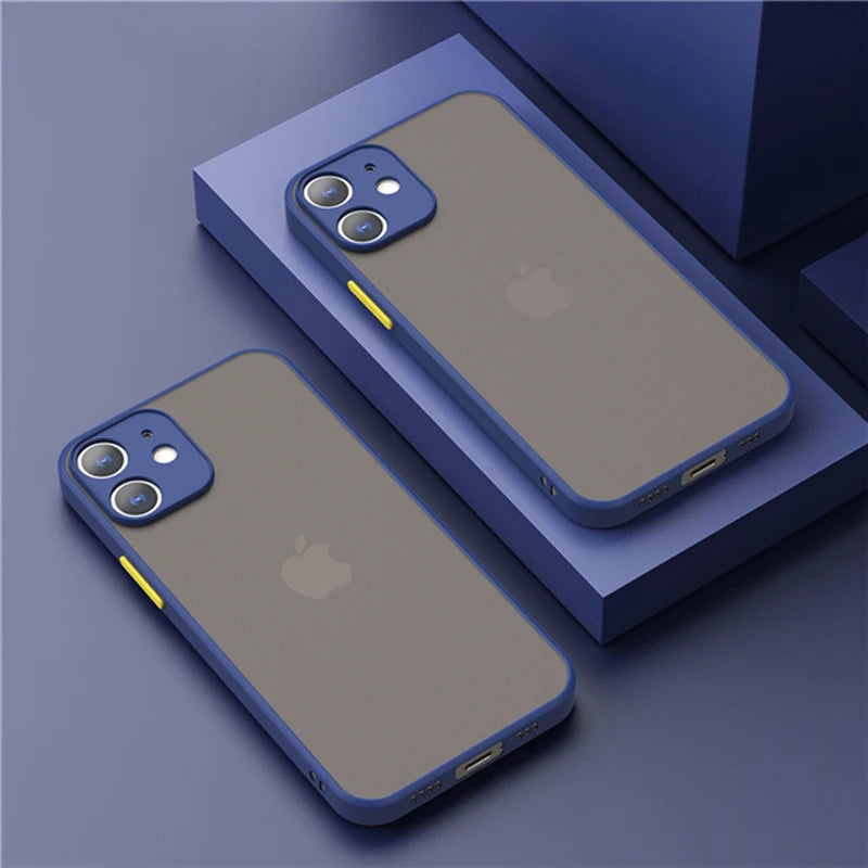 Matte Clear iPhone Case - Shock-Absorbing Slim Fit Cover for iPhone Blue Tidesmit