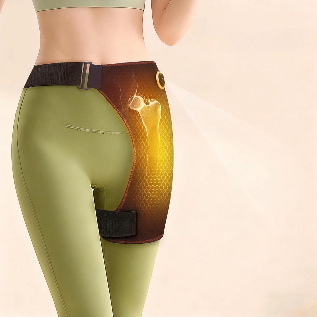 Heated Hip Brace With Vibration Massage - Muscle Recovery Support Fascia Gun Tidesmit