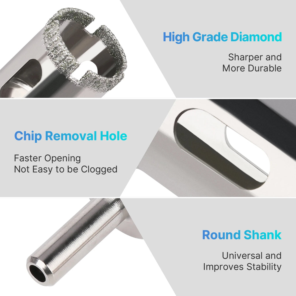 High Quality 1PC 3-200mm Tile Drill Bit Diamond Coated Tile Marble Glass Ceramic Hole Saw Drilling Bits Power Tools Accessories