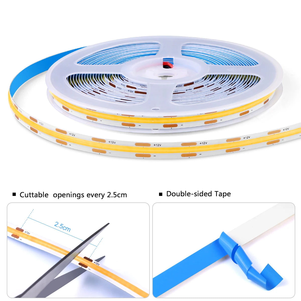 12V COB LED Strip Light Smart Double Door Sensor Switch Cabinet lights for your room Lighting Dupont LED Tape Door Open Light-ON