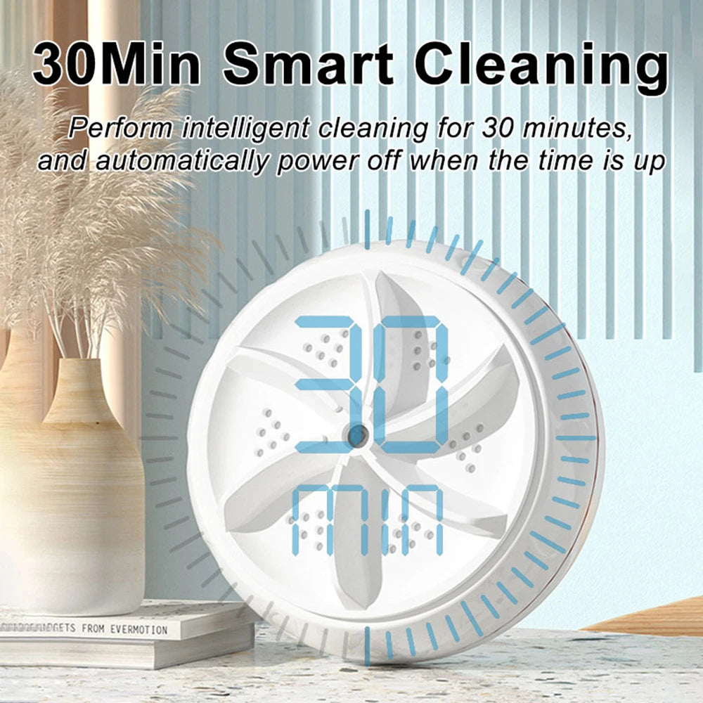 Tidesmit portable mini ultrasonic turbo washer cleaning baby clothes and socks in a compact USB powered tub