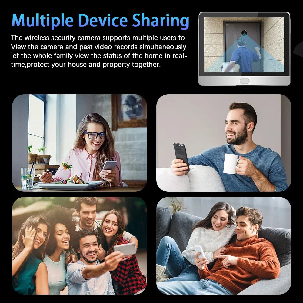 Tuya Smart 3MP Wireless 2.4G Wifi Digital Door Peepholes Two Way Audio Door Phone 140° Wide Angle Video Battery Door Camera