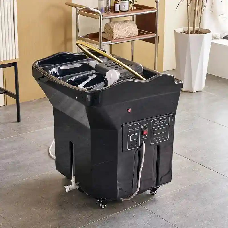 Portable Shampoo Bed with Water Tank - Mobile Spa Chair Black/White Massage Chairs Tidesmit