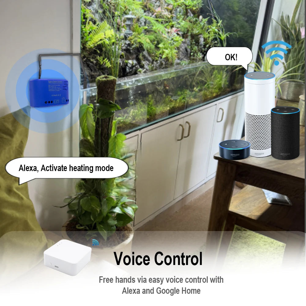 Tuya Zigbee Temperature Sensor WiFi Smart Temperature Switch with 16A 2000W Thermostat Data Monitoring Alexa Compatible