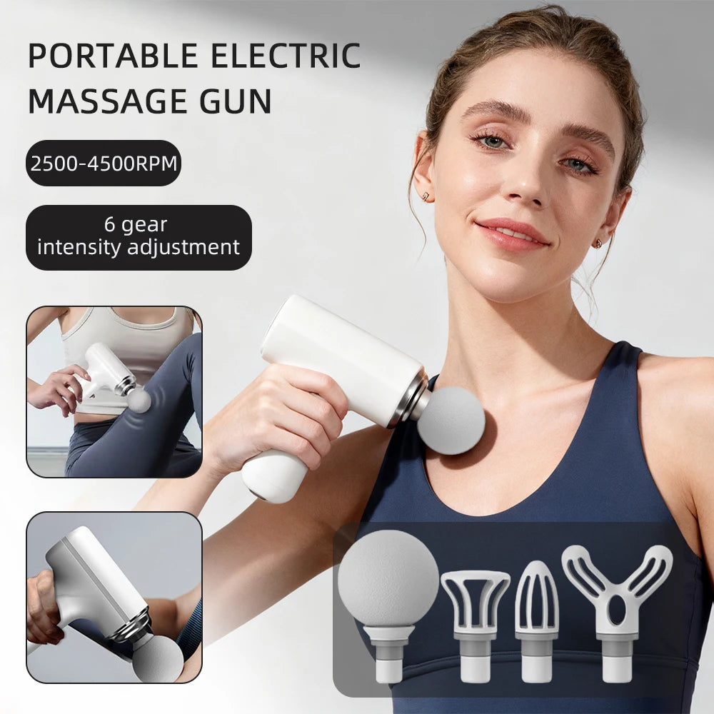 Portable Massage Gun: Deep Tissue Electric Massager for Muscle Relief Back Massage Instrument Tidesmit