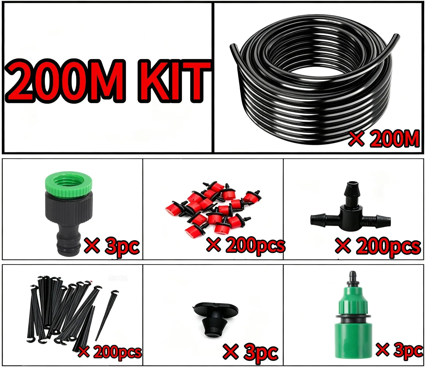 Diy Micro Drip Irrigation System Portable 2-200M Automatic Watering with Adjustable Drippers Misting Watering Kits Garden Hose