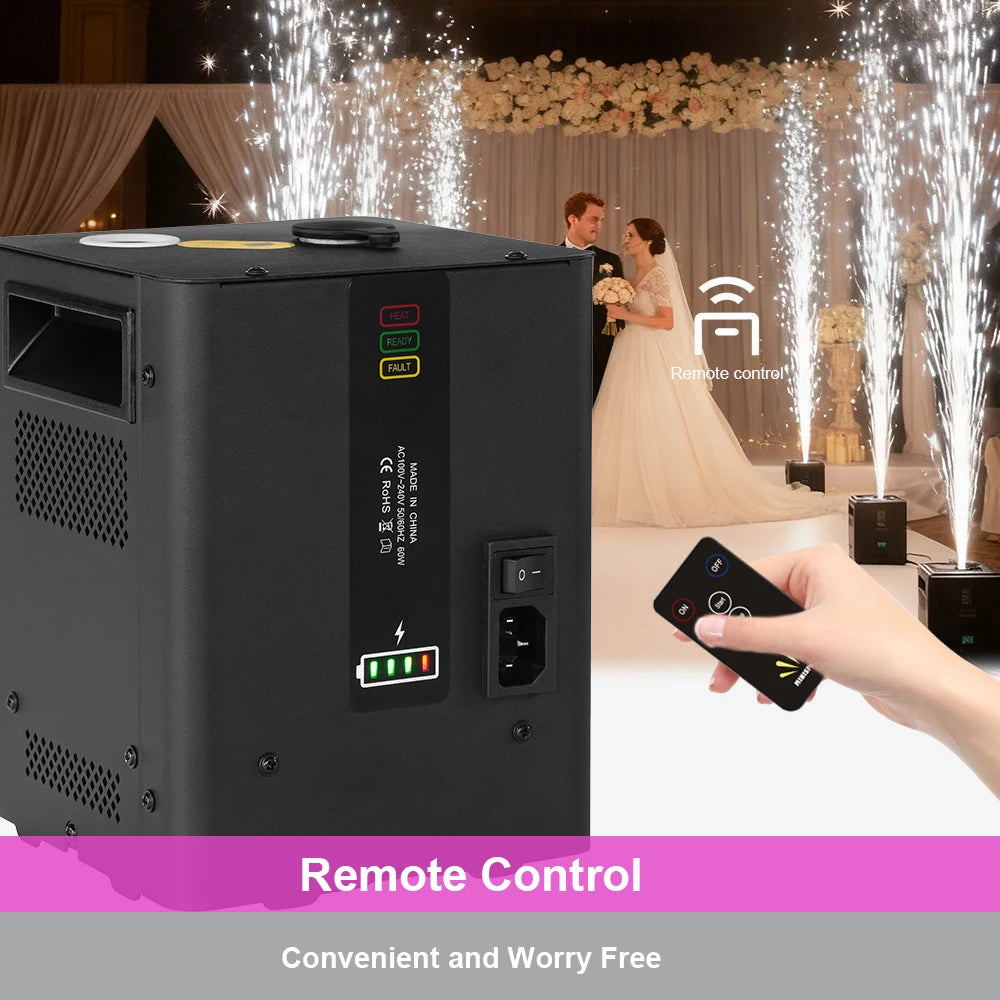 Mini Cold Spark Rechargeable Battery Remote Mini Electronic DJ Equipment DMX Disco Stage Light Effect For Wedding Event Party