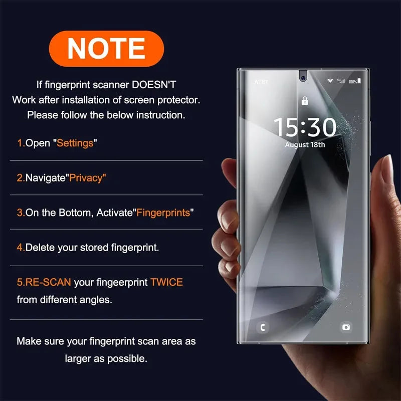 Samsung S26 Tempered Glass Screen Protector - 9H Anti-Scratch HD Clear Film Tidesmit