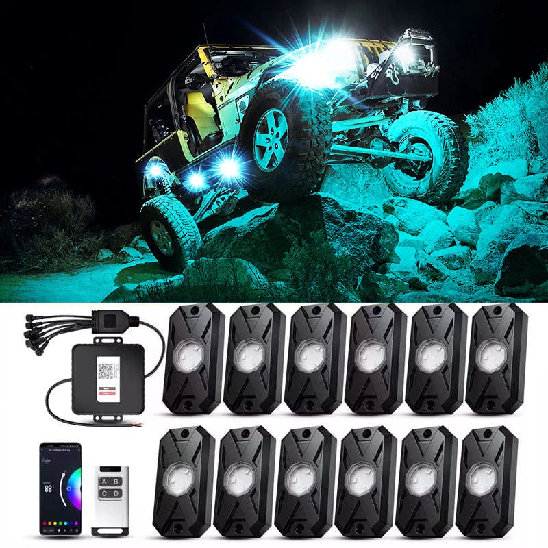 Underglow Rock Lights RGB LED Kit for Truck ATV UTV - Tidesmit EL-XDP-12 Tidesmit