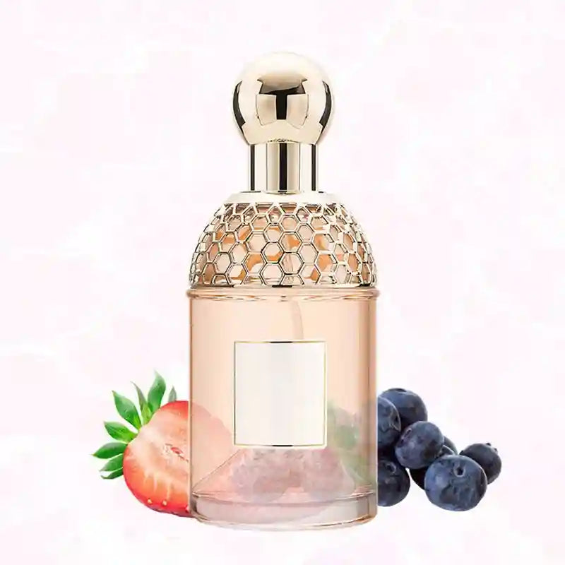 Flora Water floral fruity women's EDT. 100ml perfume, honeycomb cap glass bottle with strawberry and blueberry notes.