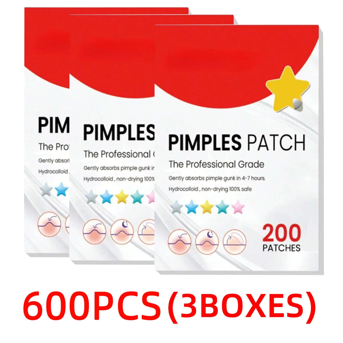 200/1000PCS Acne Patch Water Colloidal Patch Acne Patch Covering Facial Flaws Ultra Thin Invisible Suitable For All Skin Types