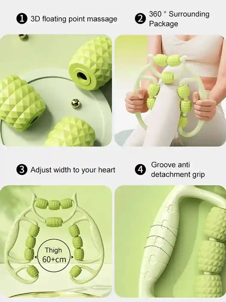 Leg Slimming Massage Roller – 12 Wheel Manual Deep Tissue Tool Massage Roller Tidesmit