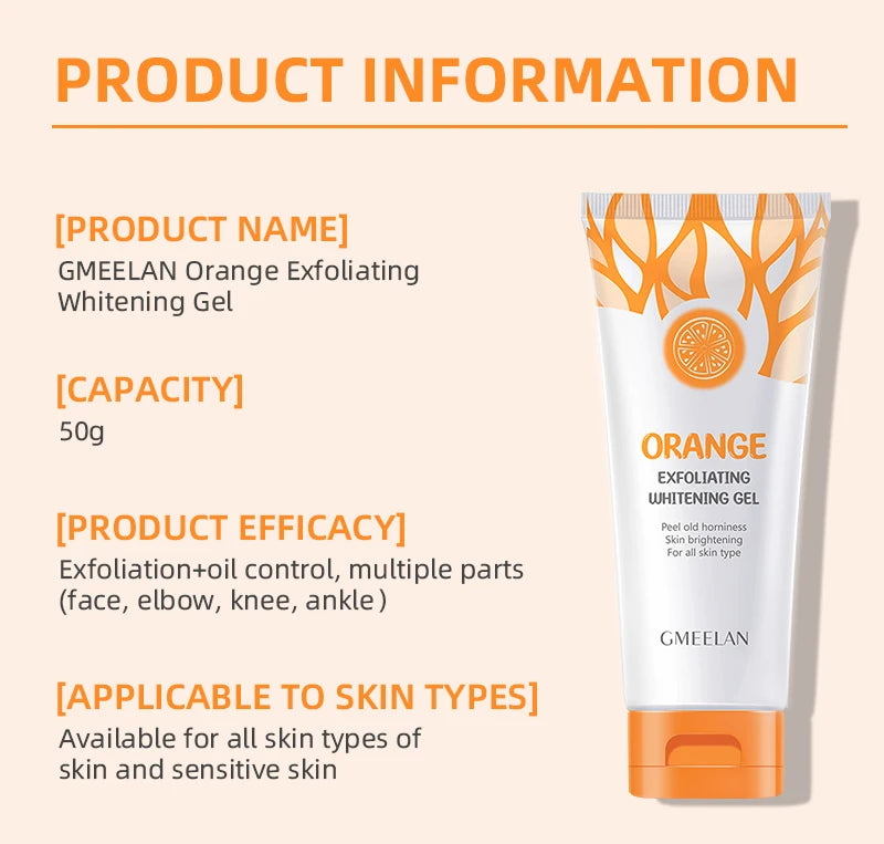 Orange Exfoliating Gel 50g - Professional Brightening & Hydration Treatment Scrubs Treatments Tidesmit