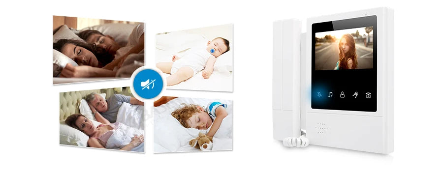 4.3" Hands-free Video Door Phone Intercom System for 3 Families RFID Outdoor Unit 3 Monitors Wired Doorbell Home Access Control