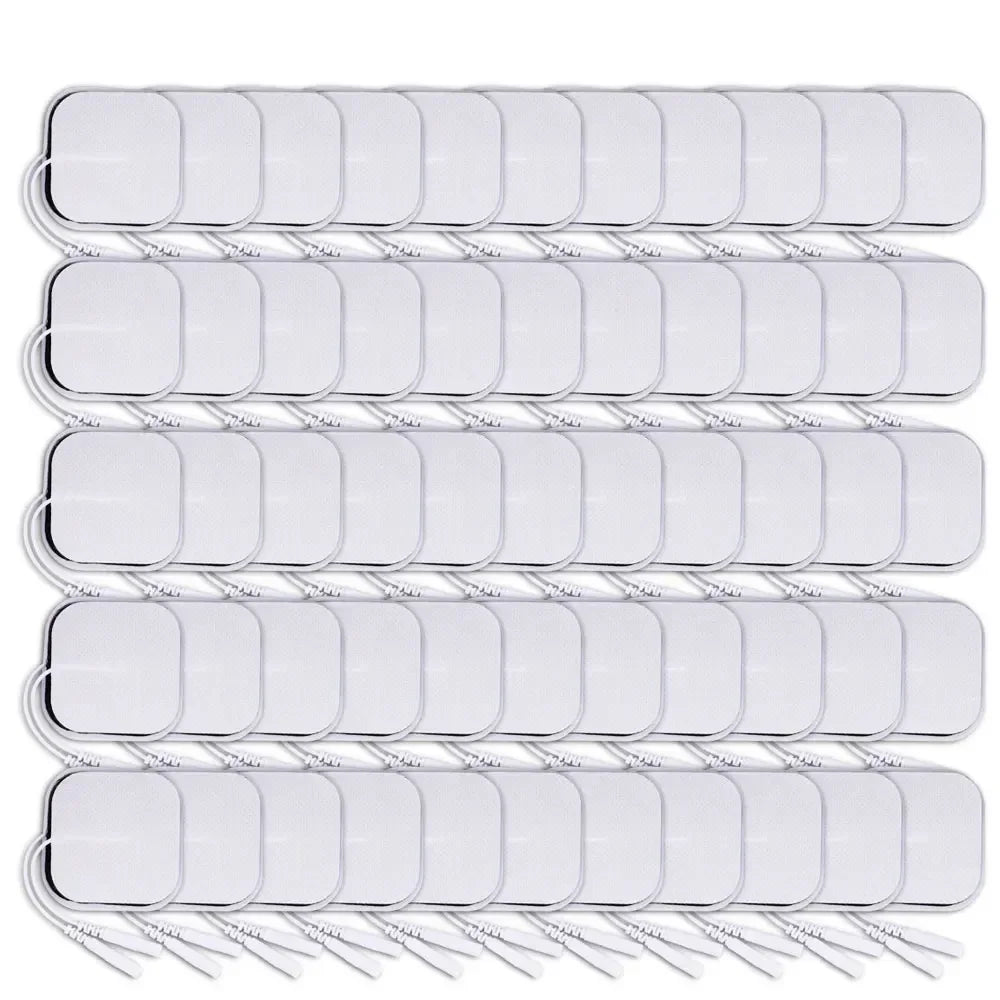 TENS Unit Electrode Pads Replacement 5x5cm - Self-Adhesive Tidesmit Body Shaping Massage Equipment 100pcs 5x5cm Tidesmit
