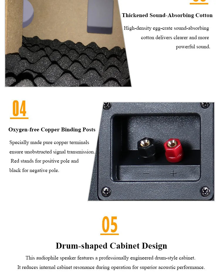 6.5 Inch Passive Hifi Bookshelf Speaker Home Audiophile Two Way Wooden Monitor Speaker Stereo 100w Output Power 4 Ohm Impedance