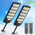2Pack Commercial Grade Solar Street Light Outdoor Waterproof 7000K LED Motion Sensor Dusk to Dawn for Yard Garage Terrace Garden Parking Lot Driveway Fence Barn IP66 Rated Yard Lighting